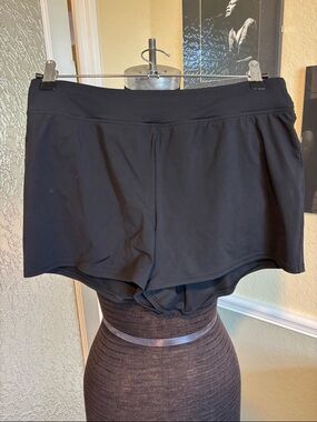 Lands End Women’s Black Athletic Swim Shorts size 8